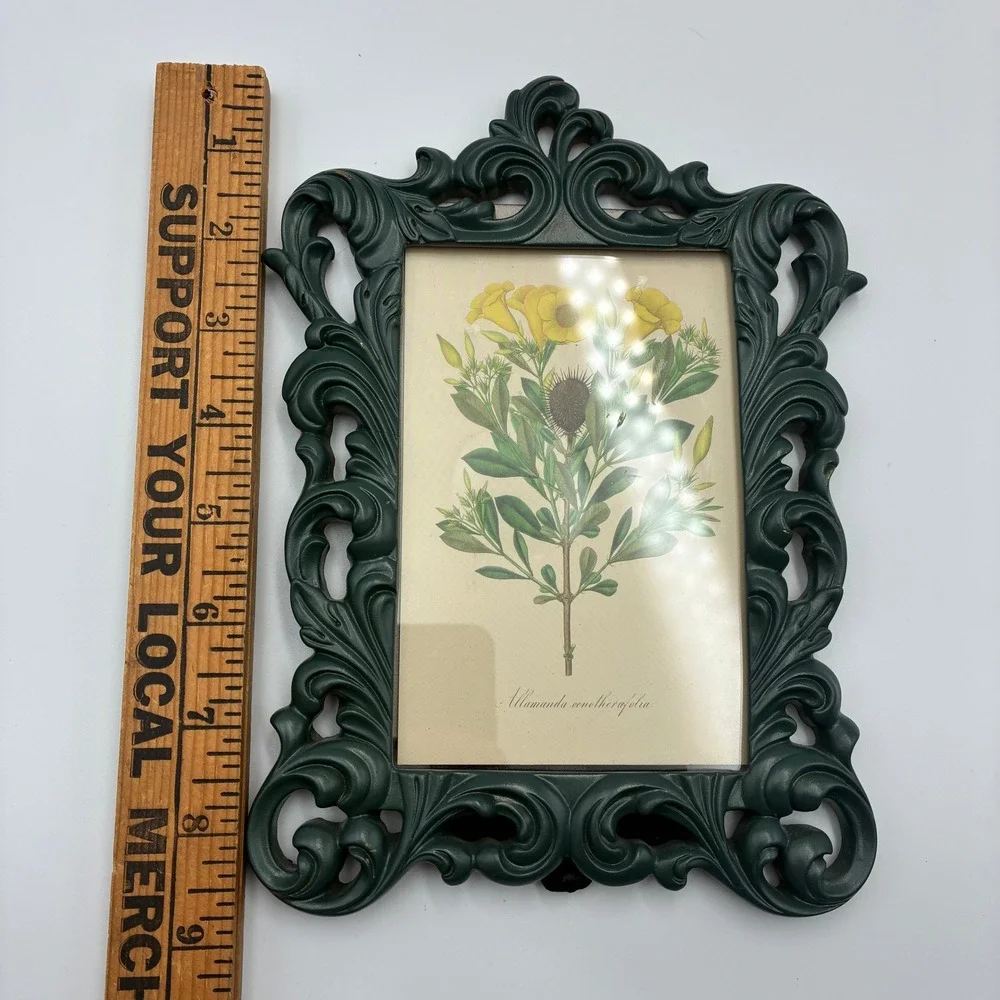 Vintage Style Ornate Forest Green Baroque Picture Frame Botanical Floral Print